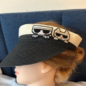 Karl Lagerfeld Black and Cream Visor